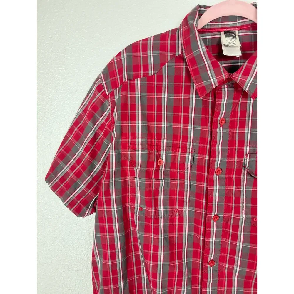 The North Face Plaid Shirt Red Gray Gorpcore Hiking Outdoor Core